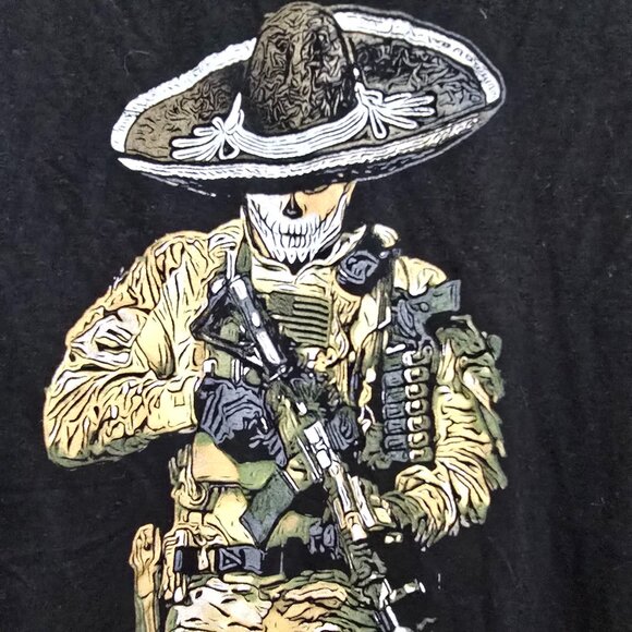 American Spartan Apparel Men's Tshirt XL Black W/Skelton in Camo - Picture 3 of 6